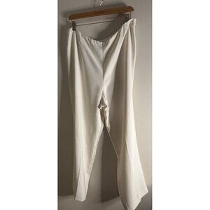 Talbots Vintage Women's Flat Front Ivory Flare Dress Pants Size 18 100% Silk